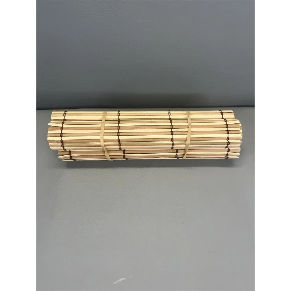 Natural Bamboo Rollup Placemats 4 Pieces Set